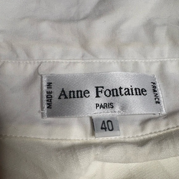 Anne Fontaine- Venise 3/4 Sleeve White Textured Top. Size US 6-8 - Picture 3 of 10